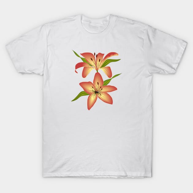 Orange Lily T-Shirt by Designoholic